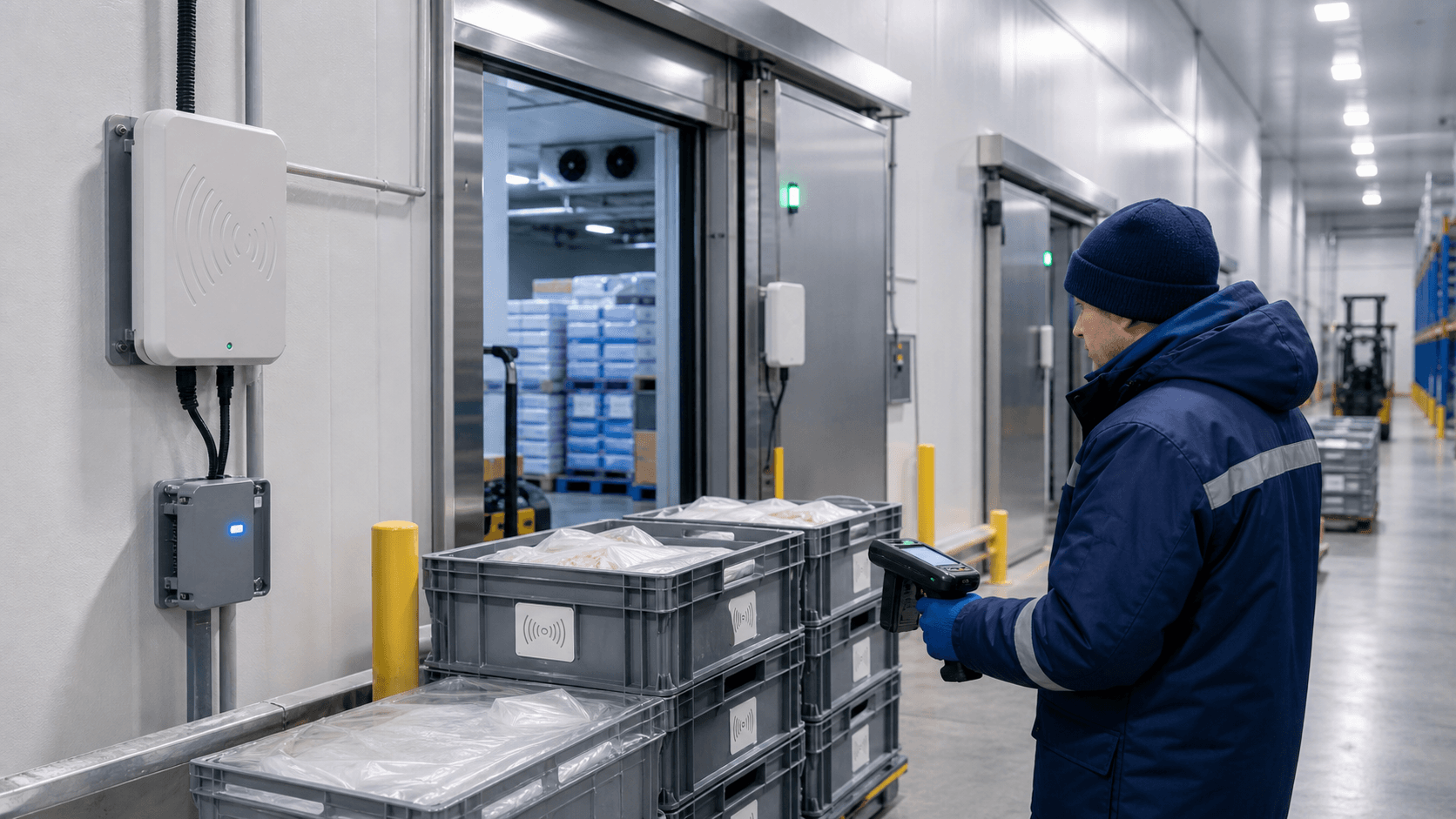 Controle de estoque com RFID em ambiente logístico industrial
