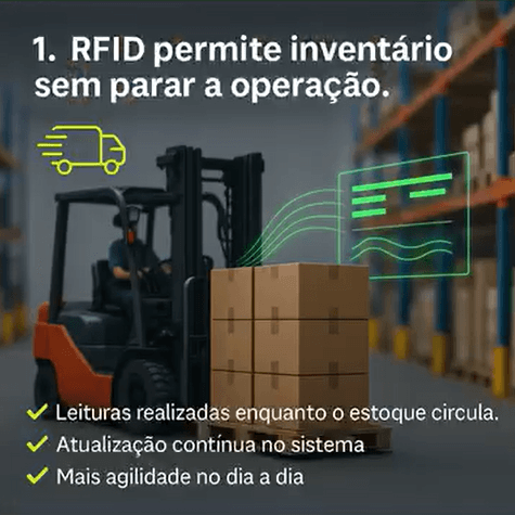 Leitura RFID para contagem de estoque em almoxarifado