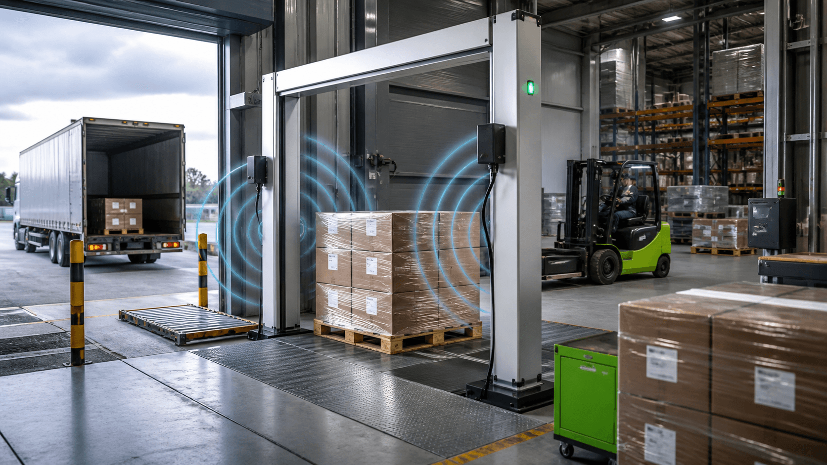 Portal RFID para passagem de materiais em almoxarifado industrial