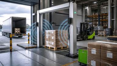 Portal com reader RFID para controle de passagem